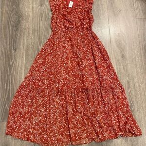 Floral Red Maxi Dress